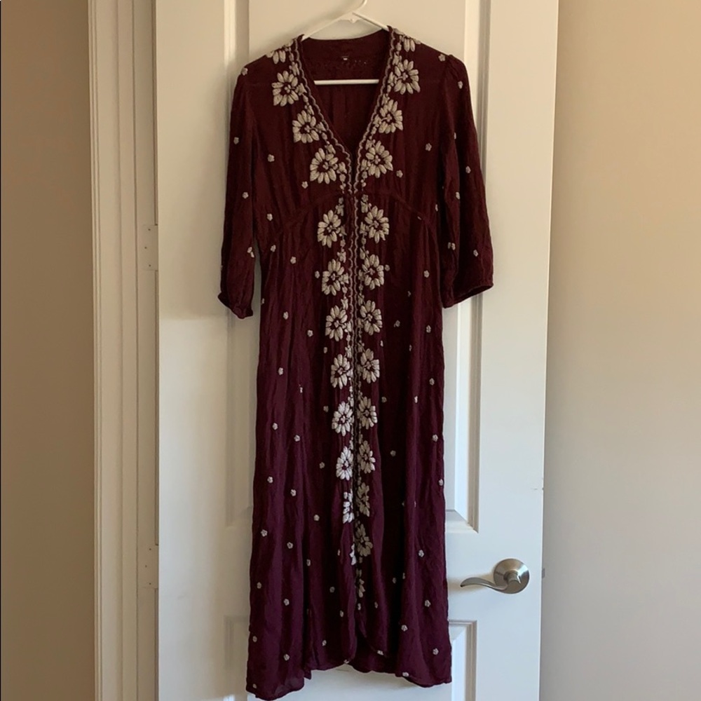 Free People Burgundy Dress